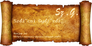 Szücsi Győző névjegykártya